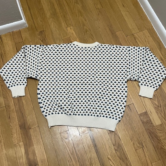 VTG Eddie Bauer Men's XL Cotton Fair Isle Heavy Knit Crewneck Sweater USA Made - Picture 7 of 7